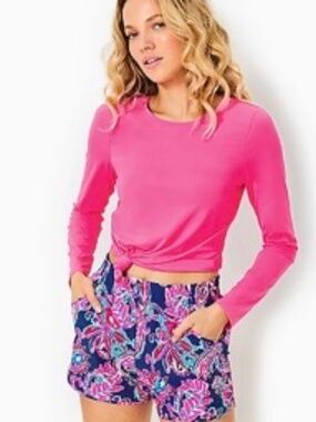 NWT Lilly Pulitzer XL Westley Long Sleeve Active Tee UPF 50+ pink